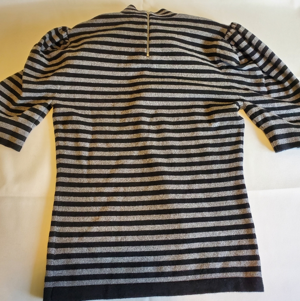 NWT$890 Michael Kors Striped Cashmere Blouse Top Sweater - Picture 10 of 15